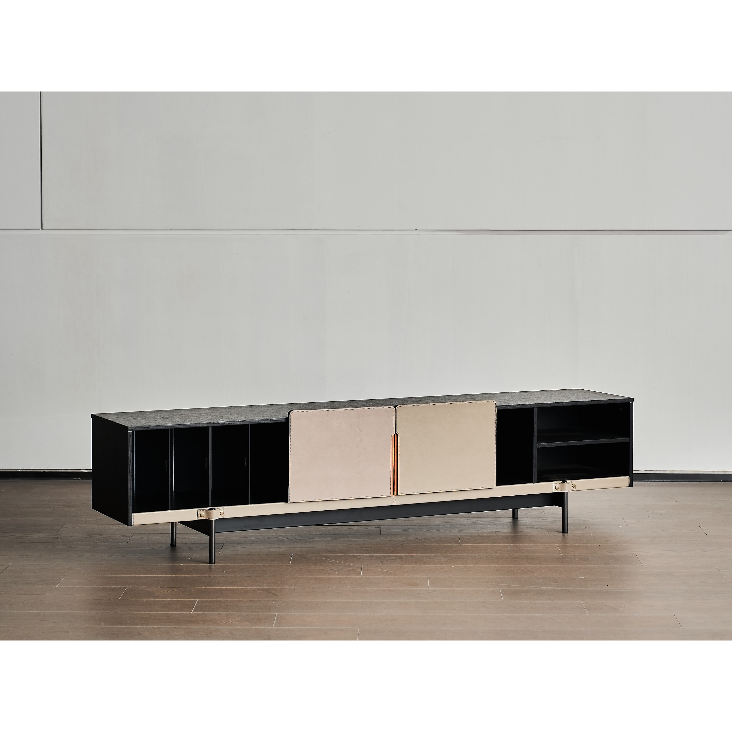 bamdermu电视柜意式极简2m马鞍烟熏橡木shl电视柜