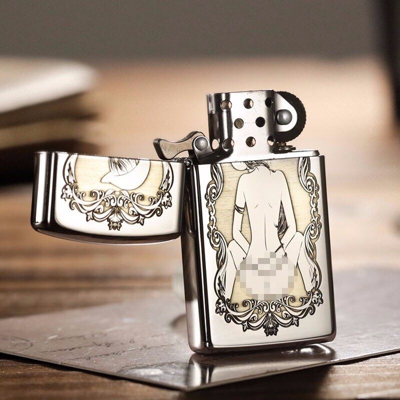 打火机之宝煤油防风火机窄机纤巧牛仔女郎美女zippo