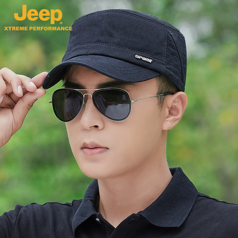 jeep吉普帽子秋冬遮阳平顶鸭舌休闲百搭太阳帽子