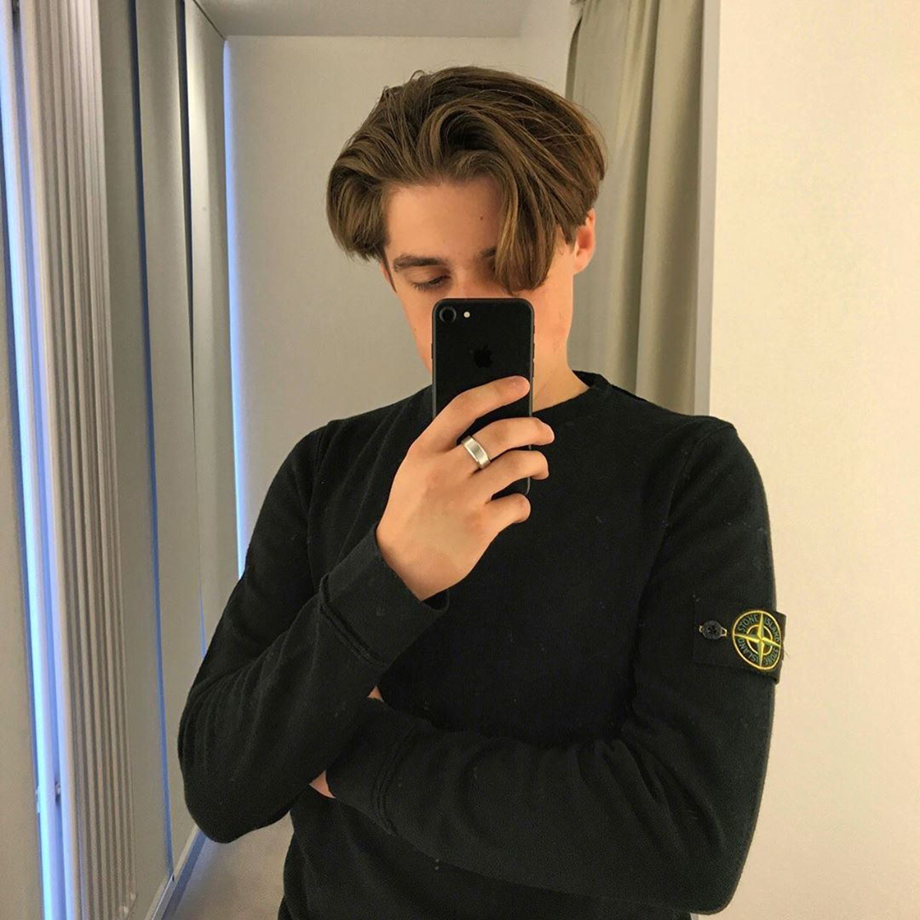 STONE 石头岛 ISLAND纯色长袖圆领基础款宽松套头卫衣男女同款TOP