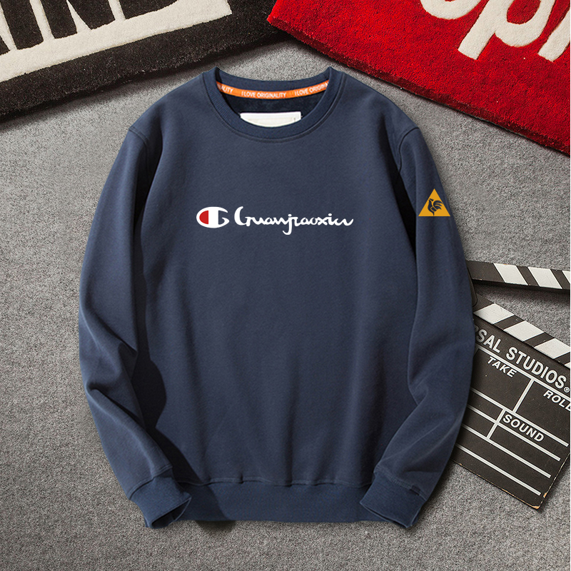 法国公鸡卫衣男2021春秋薄款纯棉圆领大码秋季加绒加厚上衣冬长袖