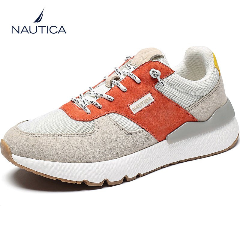 nautica诺帝卡运动鞋春季透气网面2021新款厚底休闲鞋时尚休闲鞋