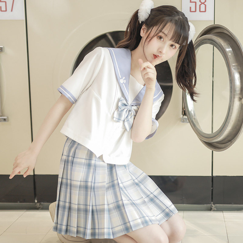 夏城色格制服jk正版原创蓝黄以西金陵系列学生校服