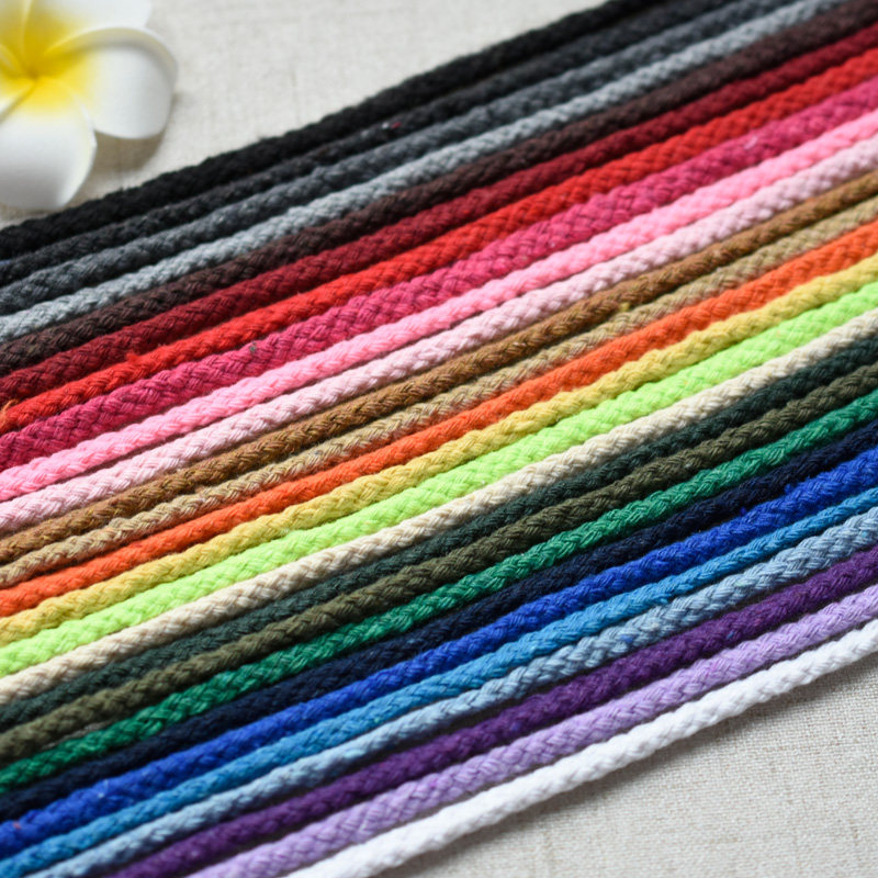 5mm彩色纯棉手工diy棉线编织棉绳抽绳衣帽绳子