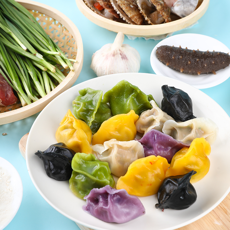 海鲜水饺全家福400g4袋礼盒鲅鱼墨鱼扇贝虾仁水饺