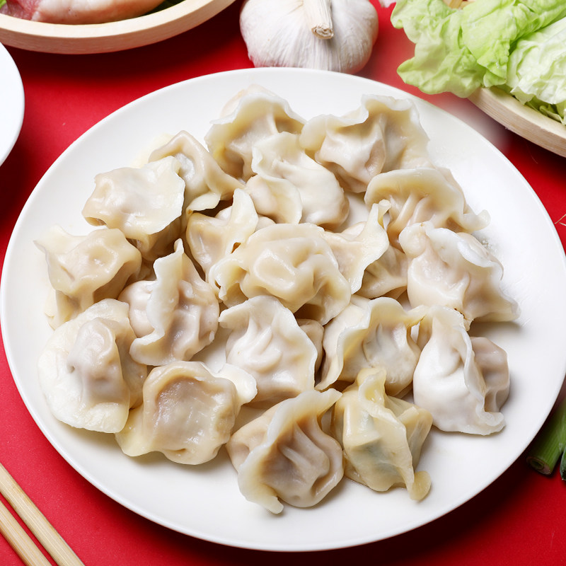 嗨饺白菜猪肉水饺440g4袋手工包制饺子速冻水饺