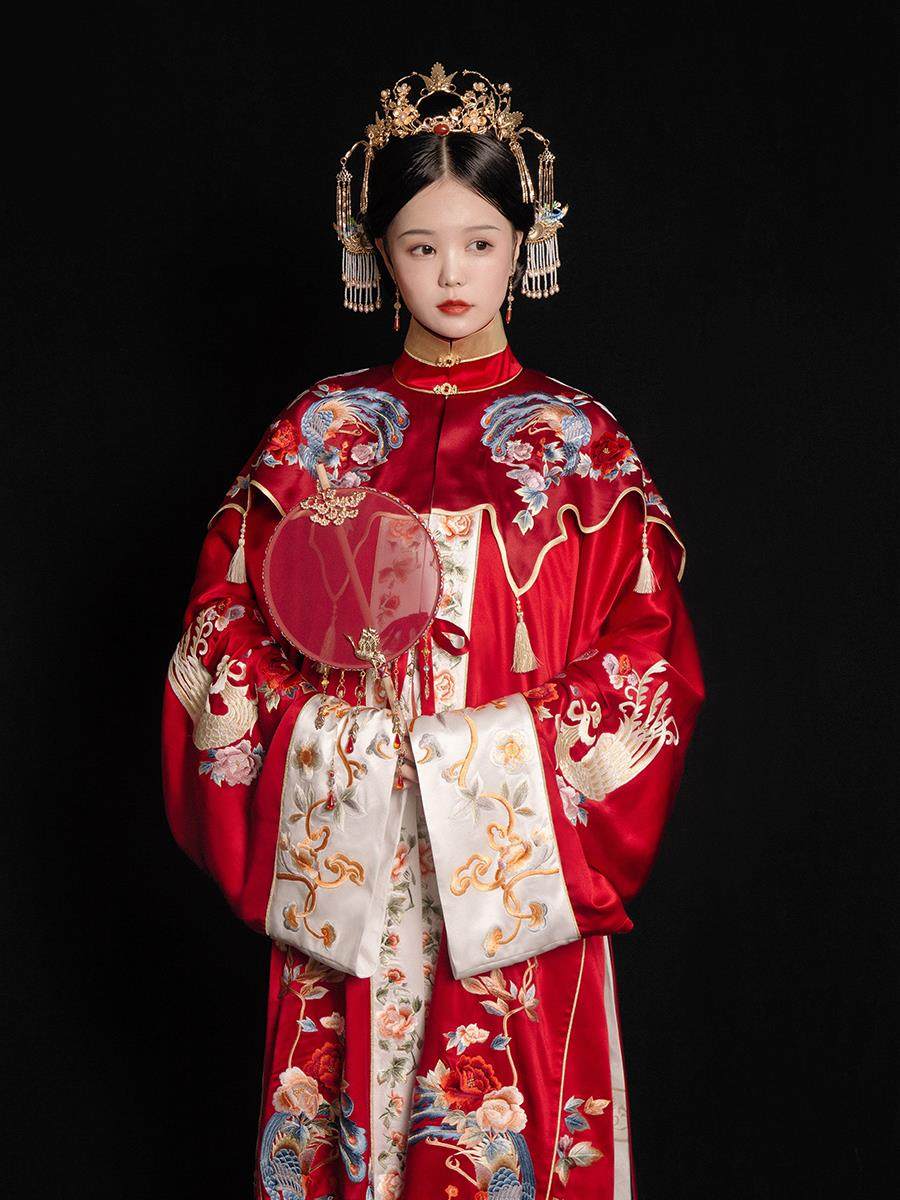 汉服良田千亩十里红妆定制明制汉改婚服家居服套装