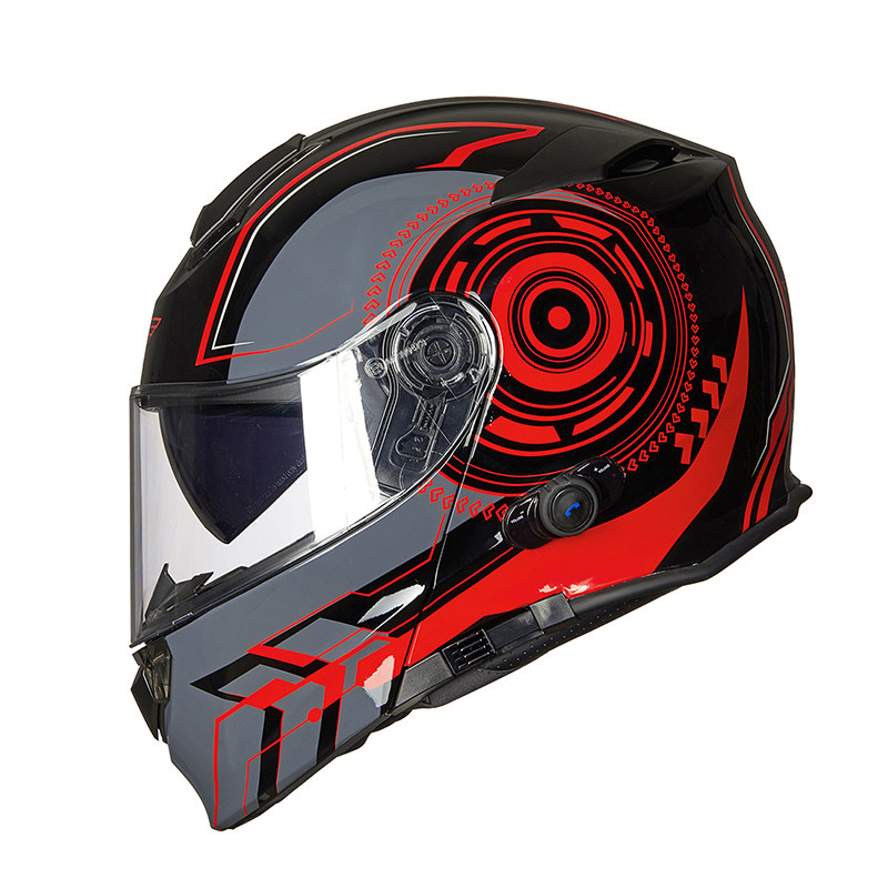 意大利vcoros蓝牙头盔摩托车一体式内置耳机防雾双镜摩托车头盔