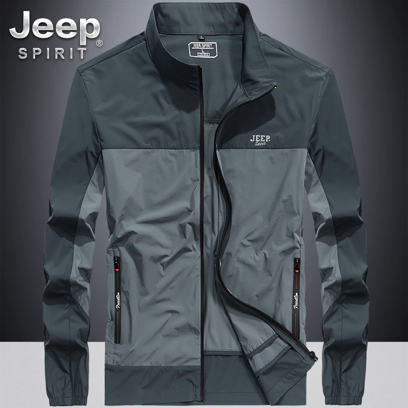 JEEP吉普防晒衣男夏季新款冰丝超薄休闲宽松夹克外套男士防晒服潮