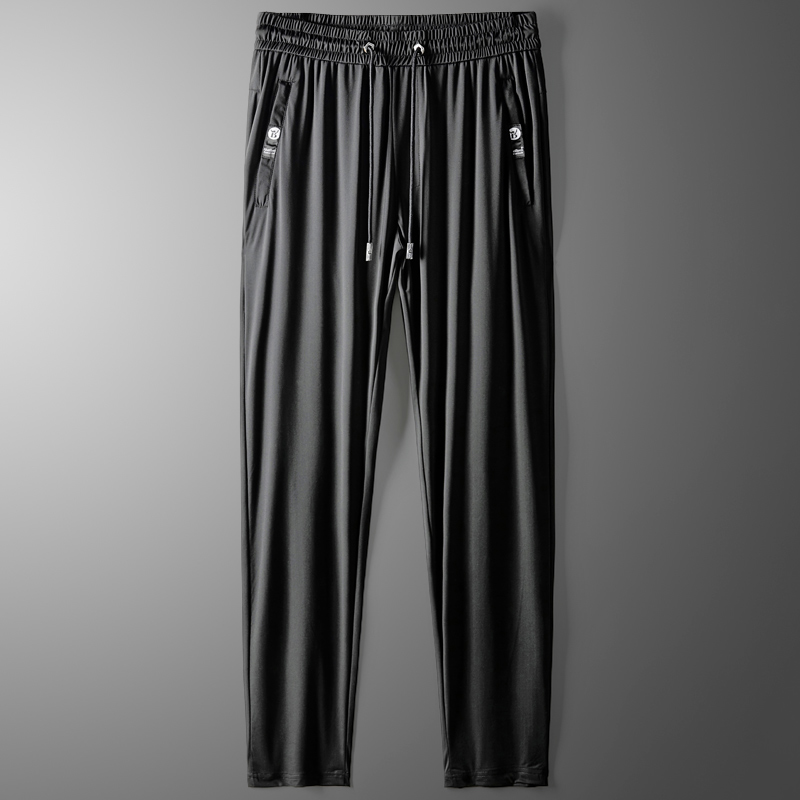 高端垂感冰丝休闲裤男宽松直筒夏季速干裤男裤丝滑长裤男士运动裤