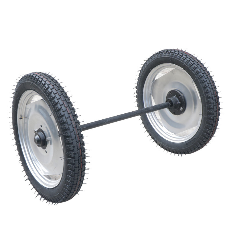 75-19充气轮胎两轮带轴马高载推车拖车轮轱辘1500斤