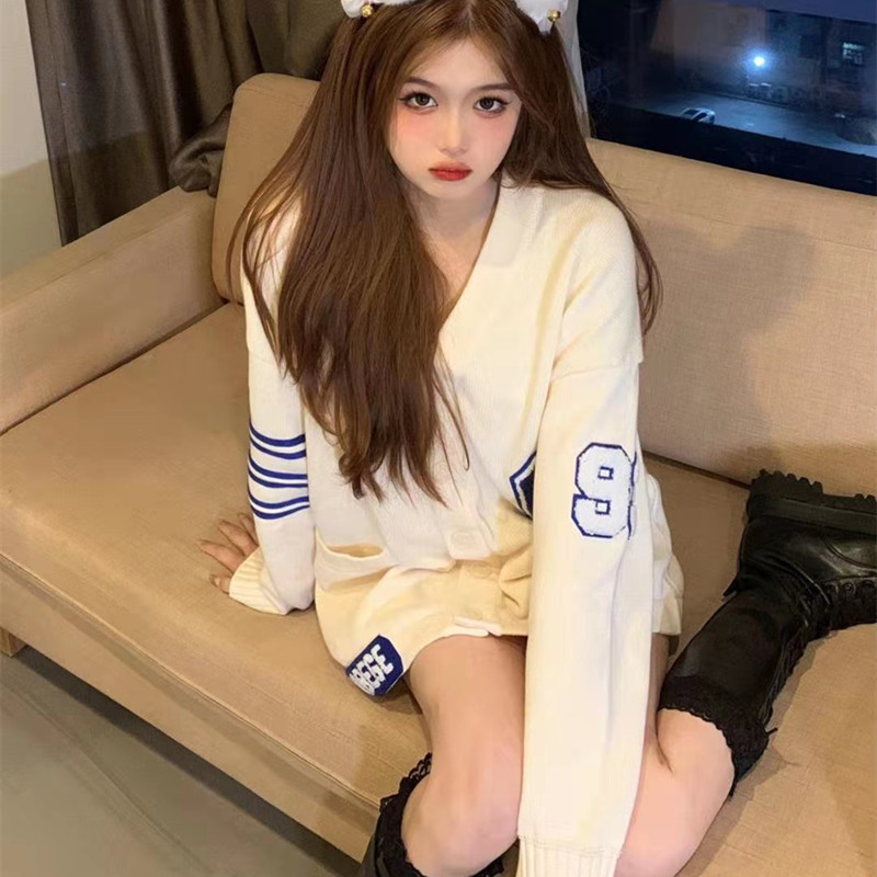 【赵磊同款】GARBEGE 潮牌针织衫条纹毛线衣开衫春秋宽松长袖男女