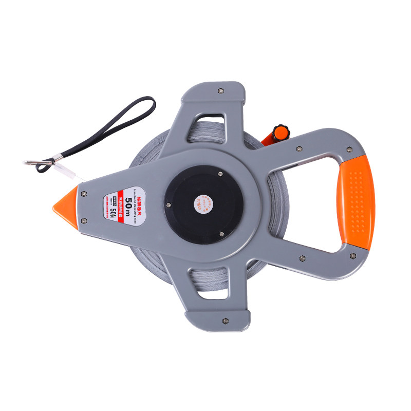 卷尺雄狮尼龙覆膜100米高精度防水不锈钢手提工程卷尺