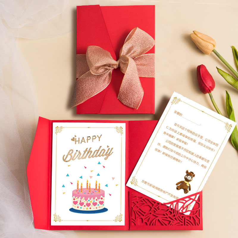 生日贺卡祝福会议活动节日感恩商务订做感谢员工贺卡