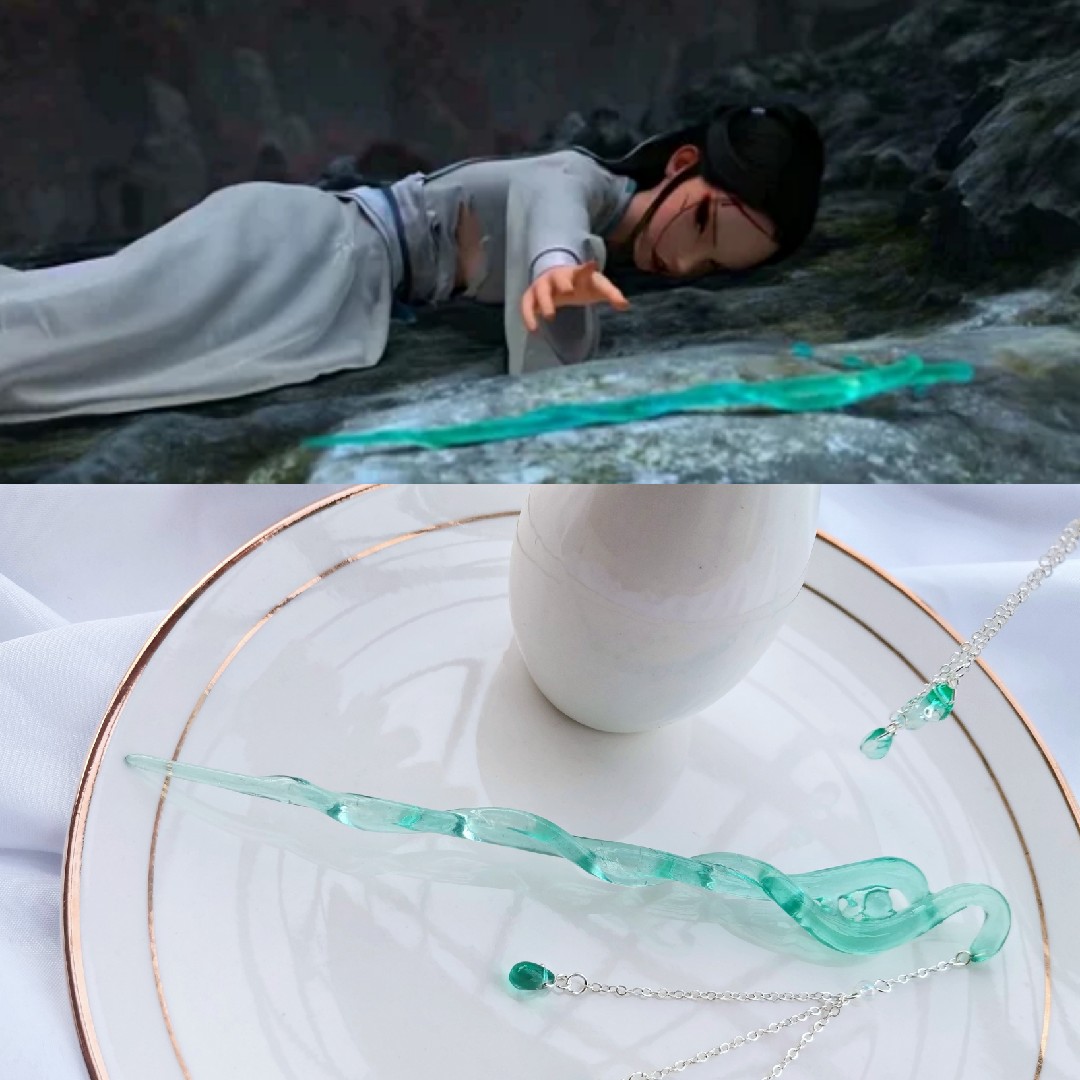 白蛇缘起发簪珠钗发青蛇劫起发法器cos小白同款发饰