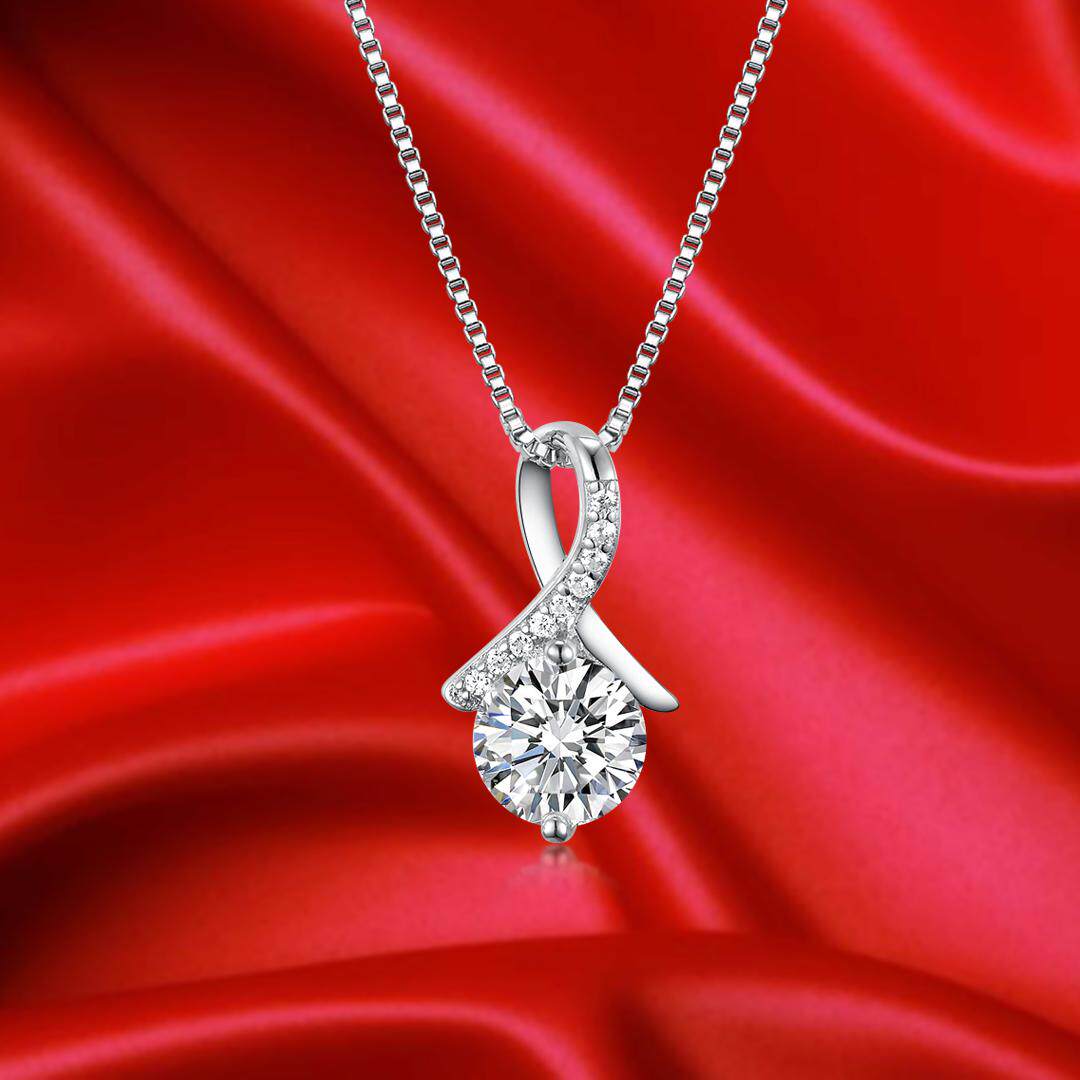 厂价日常礼物节日白金银镀s925项链莫桑石项链项链