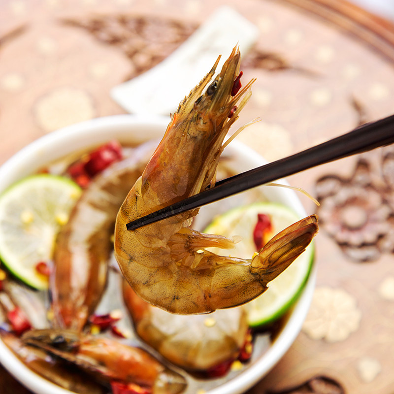 好多海 鲜活即食呛虾 东海特产酱虾 宁波舟山醉虾 醉大对虾 750g