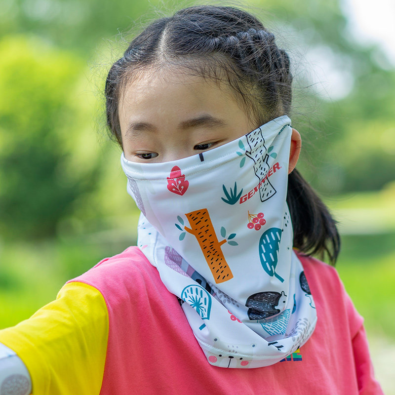 儿童防晒围脖夏季冰丝脖套面纱宝宝面罩面巾防晒面纱