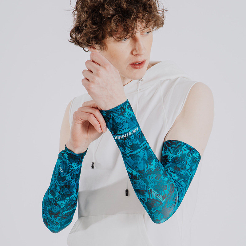 防晒手袖护臂男袖套男士冰丝套袖手臂夏季骑车手套