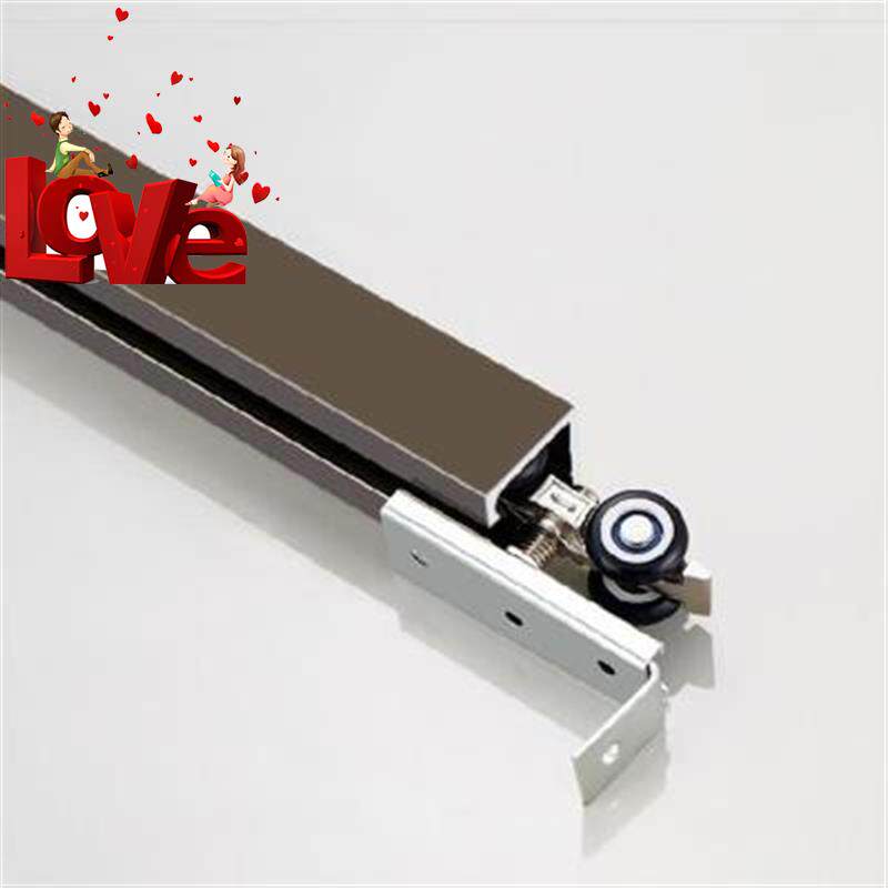 玻璃门静音老式滑轮滑轨门下玻璃开槽墙门活动吊滑