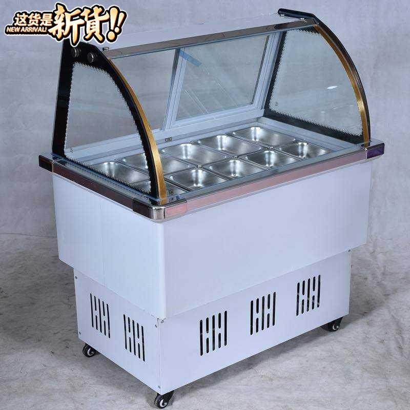 冰柜冰粉摊车凉虾推推推车展示柜手推车摆摊小型冷藏展示柜