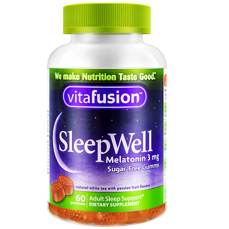 美国进口褪黑软糖vitafusion退黑素助眠安瓶睡眠糖片褪黑素