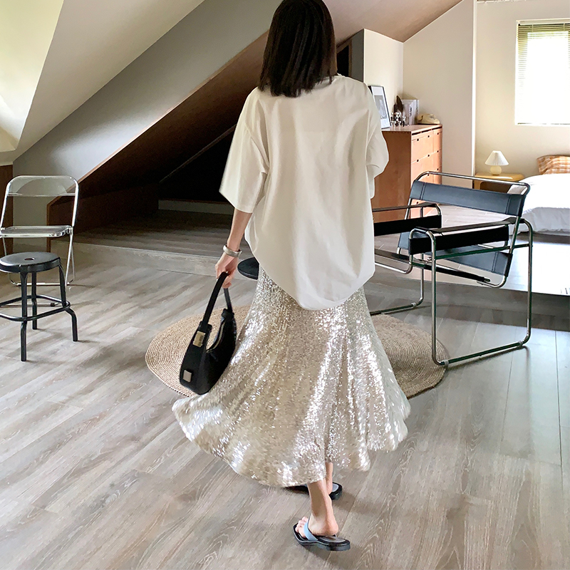 亮片半身裙女闪亮半裙亮闪裙子鱼尾裙春秋冬季2022新款长裙夏坠感