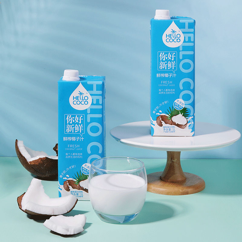 hellococo你好椰子汁1l6瓶生榨新鲜椰奶椰汁果味