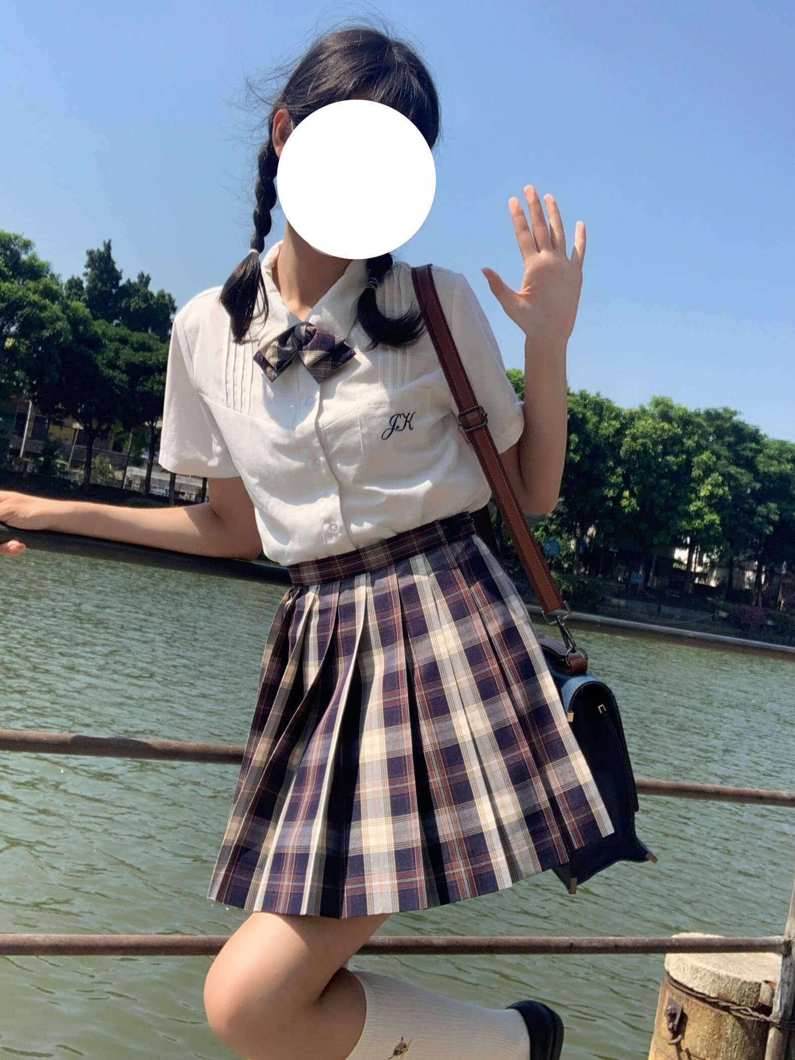 鹿野jk制服莱斯特高校同格领结平角长柄双层jk