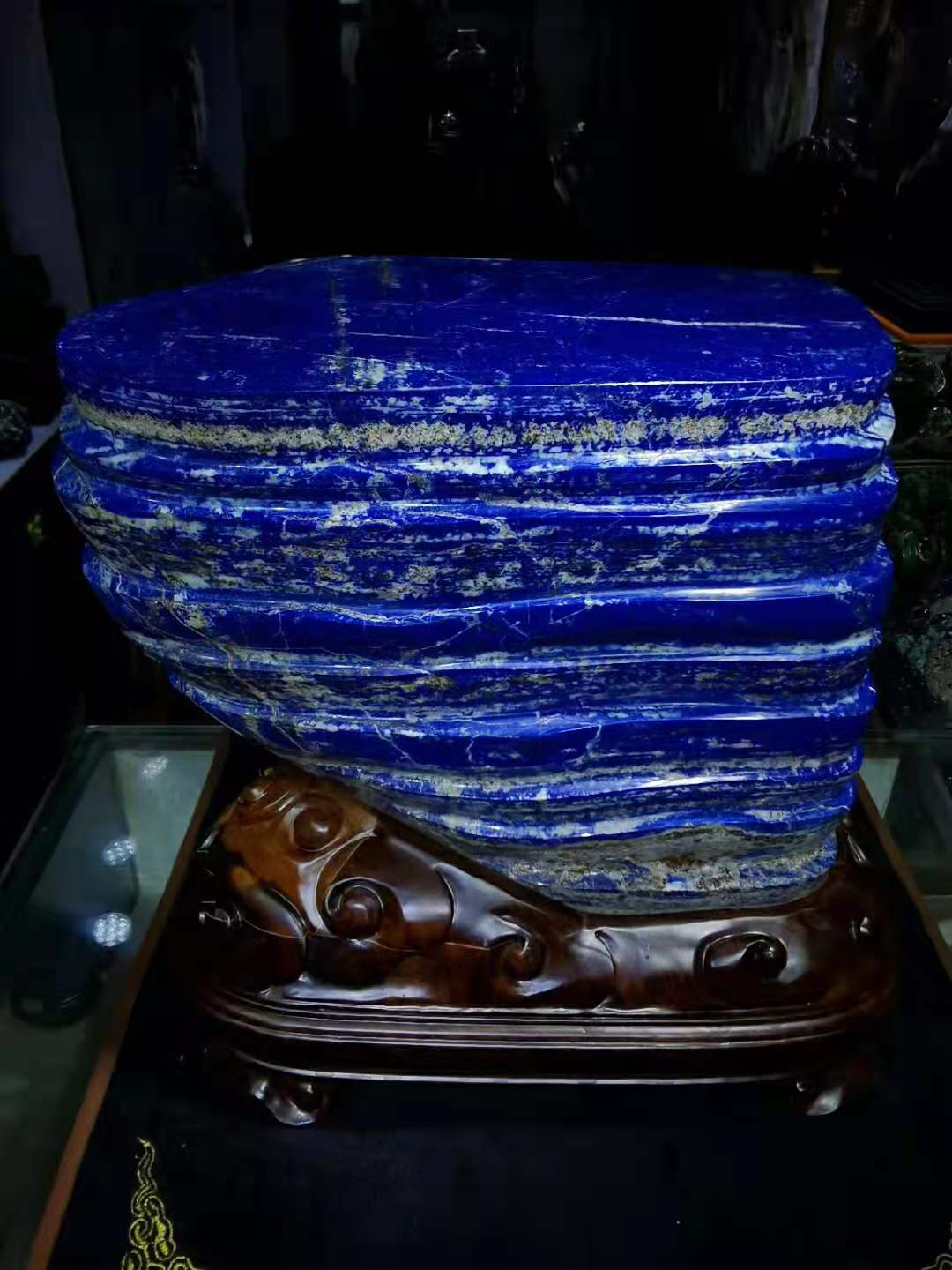 阿富汗天然蓝色奇石帝王青金石玉石转运原石书房摆件