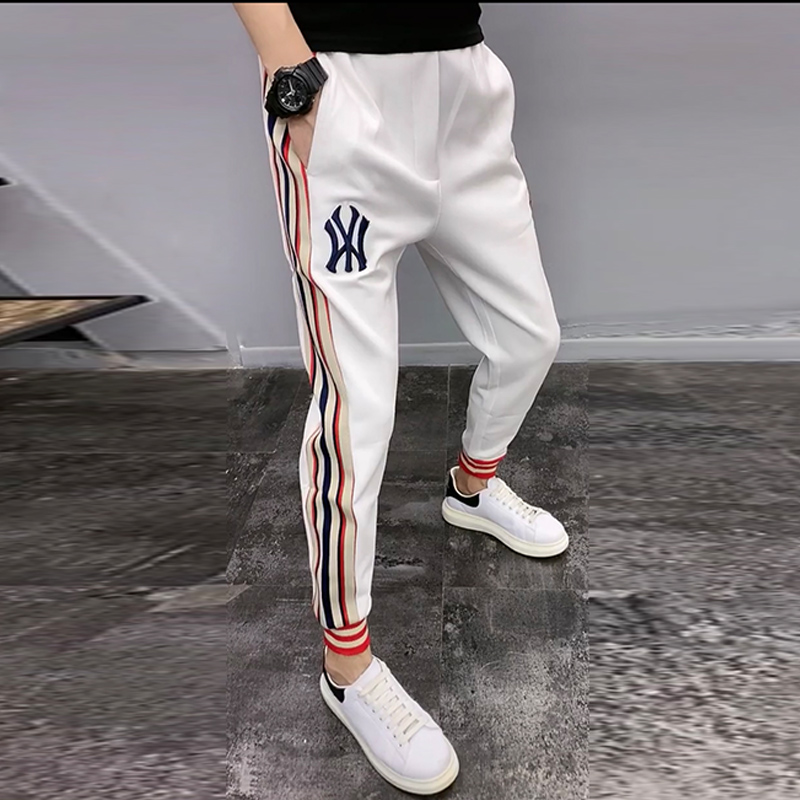 裤子男士ins潮牌百搭束脚裤长裤网红同款社会精神小伙修身小脚裤