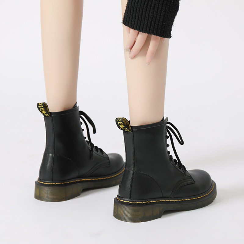吉步jk女单马丁8孔真皮软皮复古马丁靴
