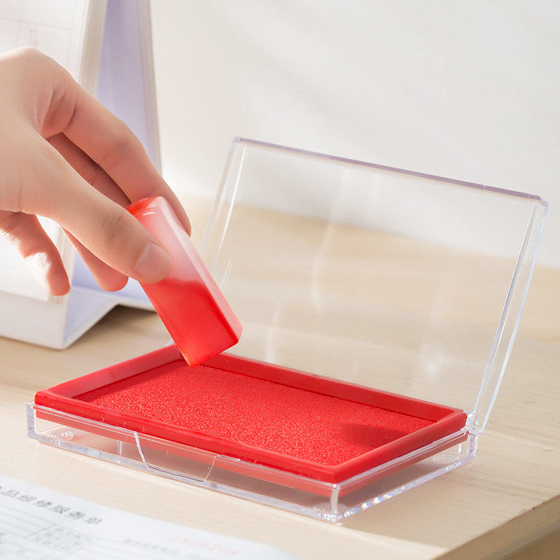 速干印台得力指纹手印按手银行印章黑色蓝色印台