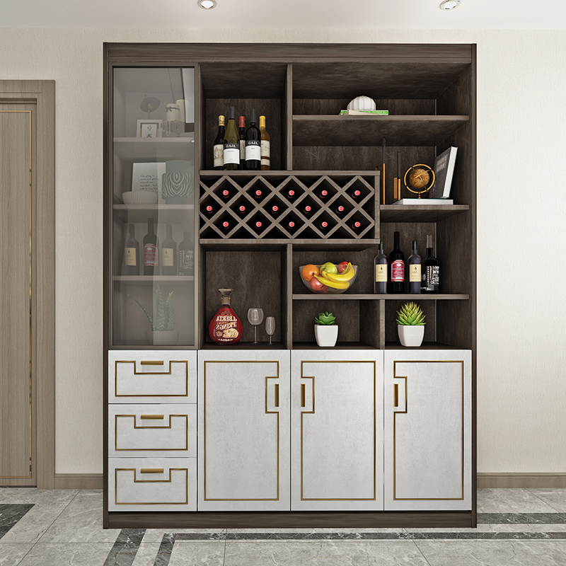 北欧客厅实木酒柜鞋柜一体靠墙现代简约轻奢餐边柜酒柜