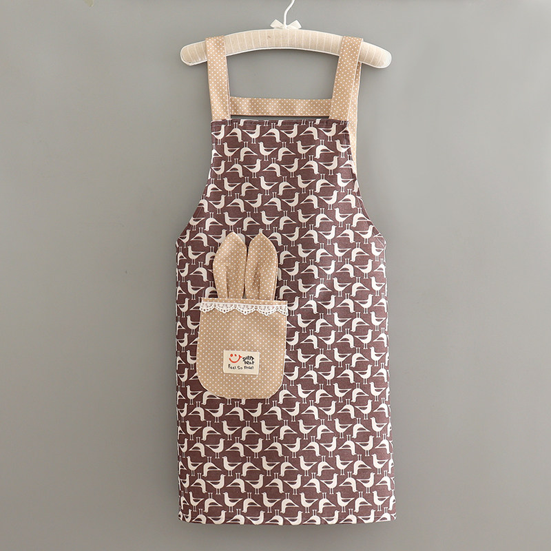 韩版纯棉厨房做饭女新款围腰围裙