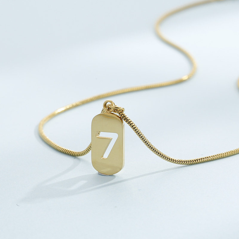 lucky情侣吊坠数字罗数字骨链seven风蛇冷淡ins项链