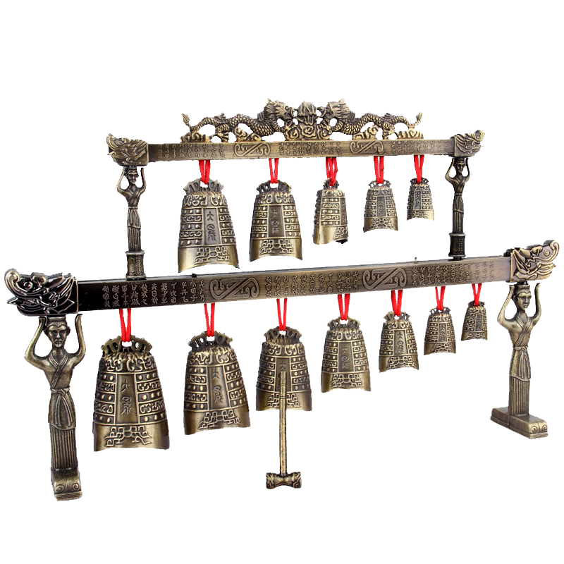 中式合金演奏乐器古风编钟模型摆件古典中国摆件
