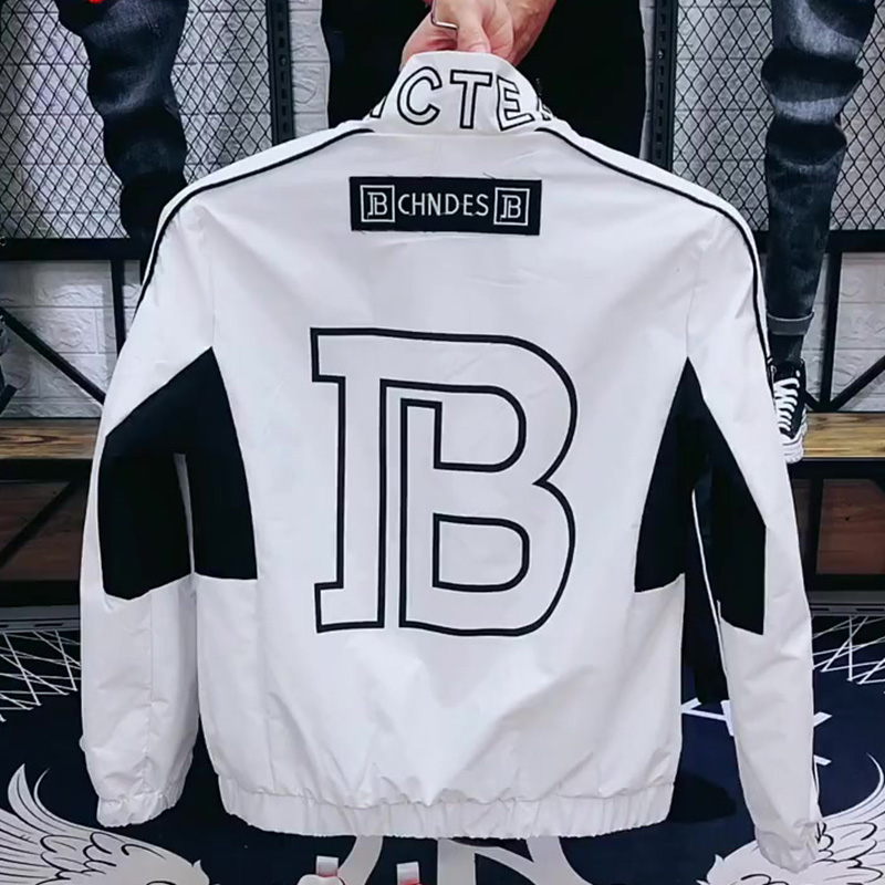 2022秋季精神小伙外套男潮牌痞帅立领夹克社会炸街情侣装褂子上衣