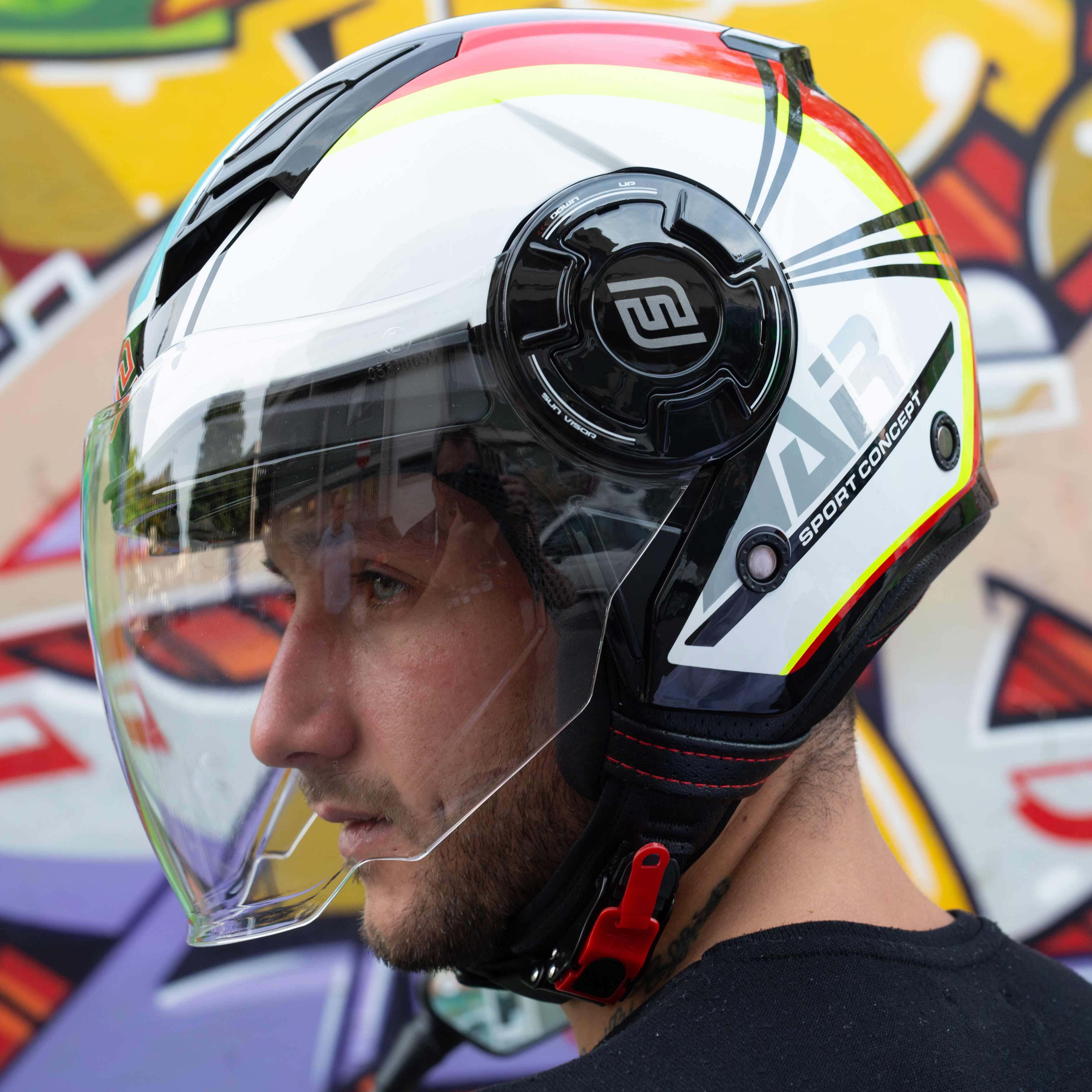 faseed半盔男女女双镜片特大号大码四季通用夏季摩托车头盔