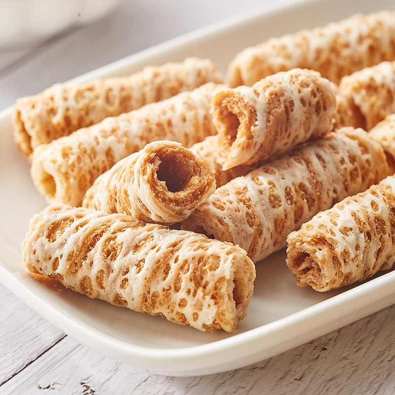 口口有料椰子味蛋酥卷80g6椰奶蛋卷香酥椰浆蛋卷饼干休闲零食