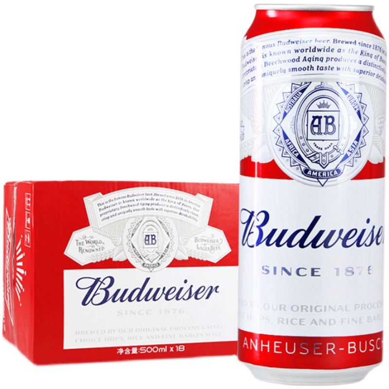 百威啤酒整箱500ml18罐装多省包邮