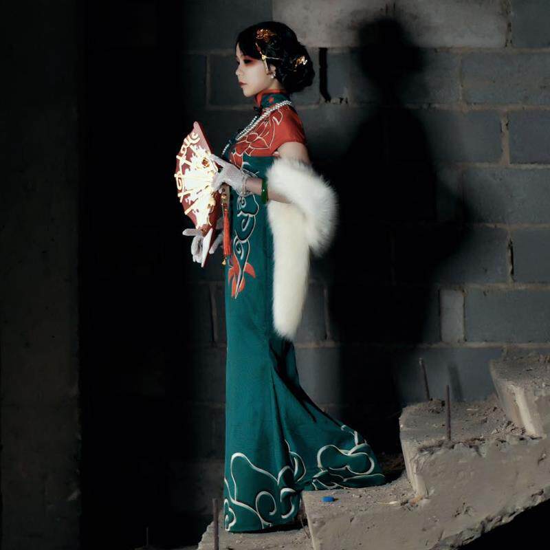 第五人格cos服红蝶十三娘扇子道具美人相旗袍cosplay女装c服现货  d