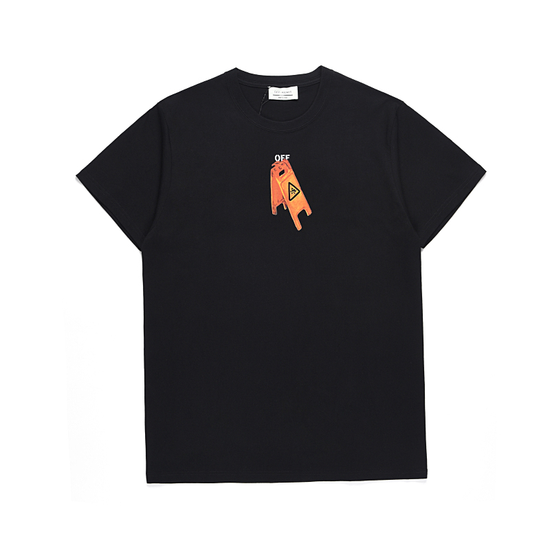 OFF-KEWIS夏季新款时尚t圆领打底衫男潮流骷髅箭头女短袖T恤white