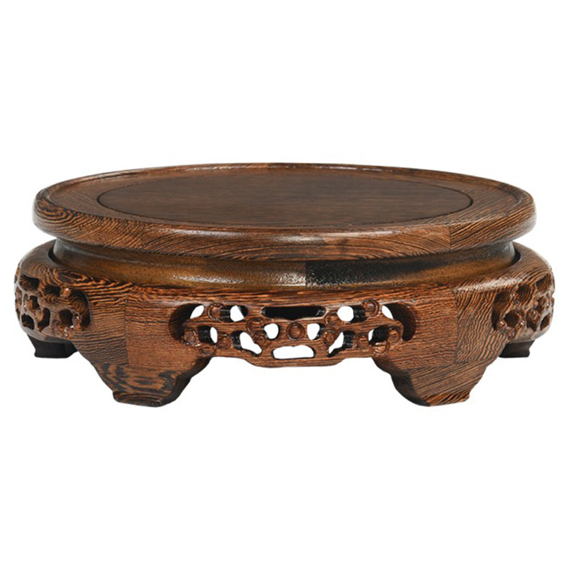 底座实木圆形花瓶鱼缸花盆奇石盆景茶壶佛像木雕