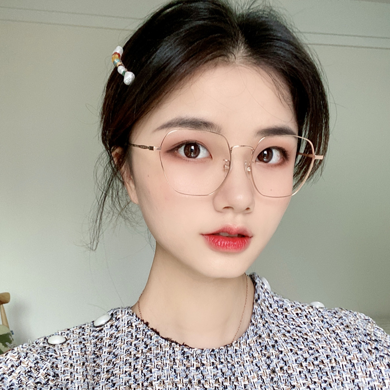 大框眼镜男女女款大脸素颜显瘦配镜钛架近视眼眼镜架