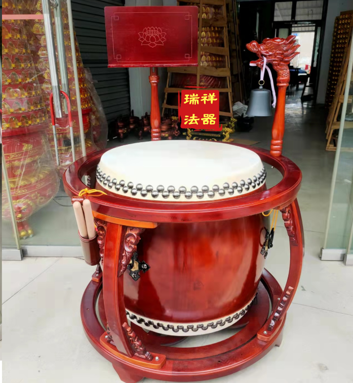 铃鼓牛皮佛教大型会法寺庙钟鼓正宗台湾高档堂鼓