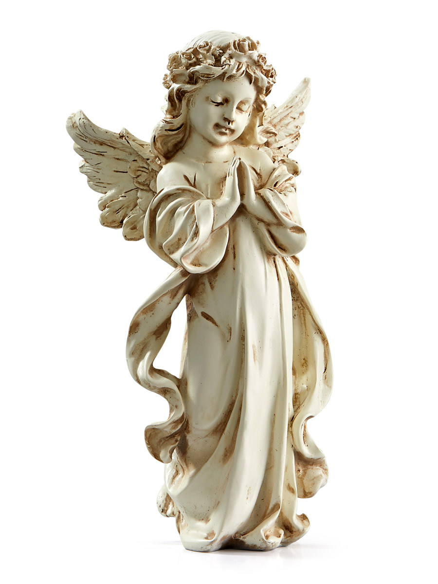 欧式复古天使摆件做旧人物雕像美式树脂客厅摆件