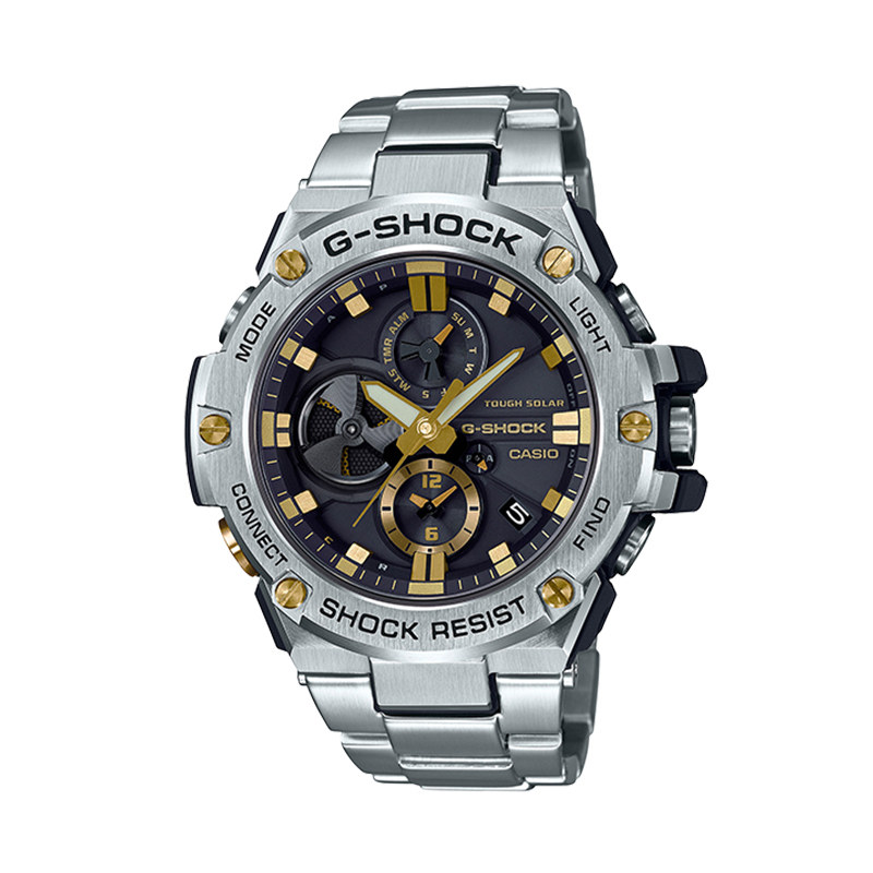 casio卡西欧g-steel钢铁之心太阳能防震蓝牙手表gst-b100d-1a日韩腕表