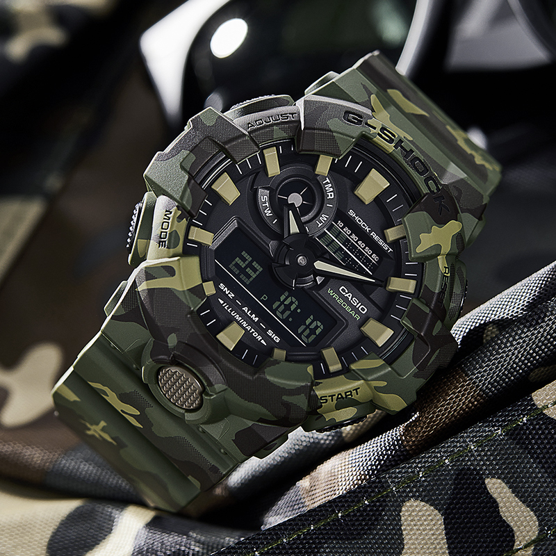 卡西欧gshock迷彩大表盘户外防水运动男女手表ga700cm3a2a8a