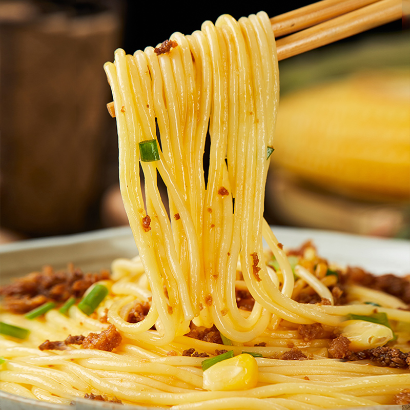 面条玉米半干碴条黄面条速食玉米面商用粗粮低脂面条